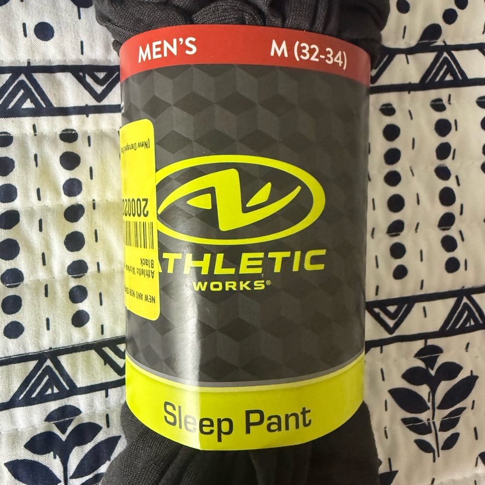 NWT Athletic Works Men’s Black Sleep Pants - Picture 7 of 10